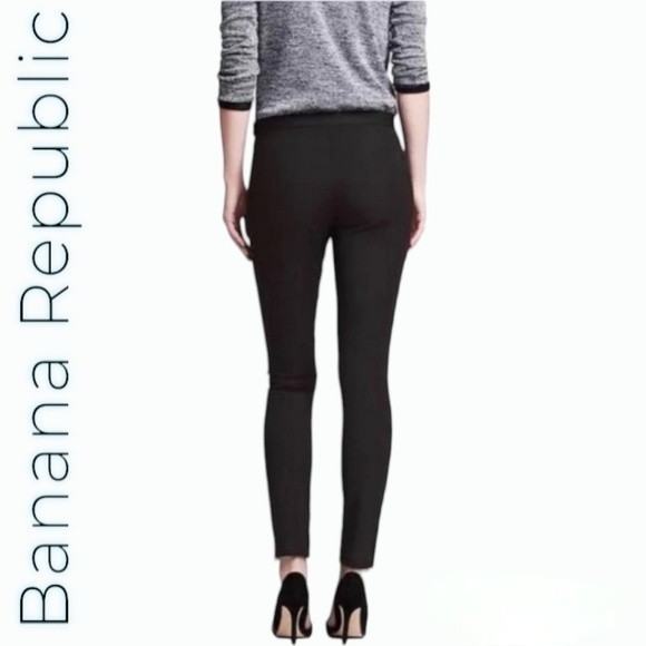 Banana Republic Sloan Fit Y2K Straight Leg Pants Khaki Front & Black Back, sz 4 - Picture 3 of 12